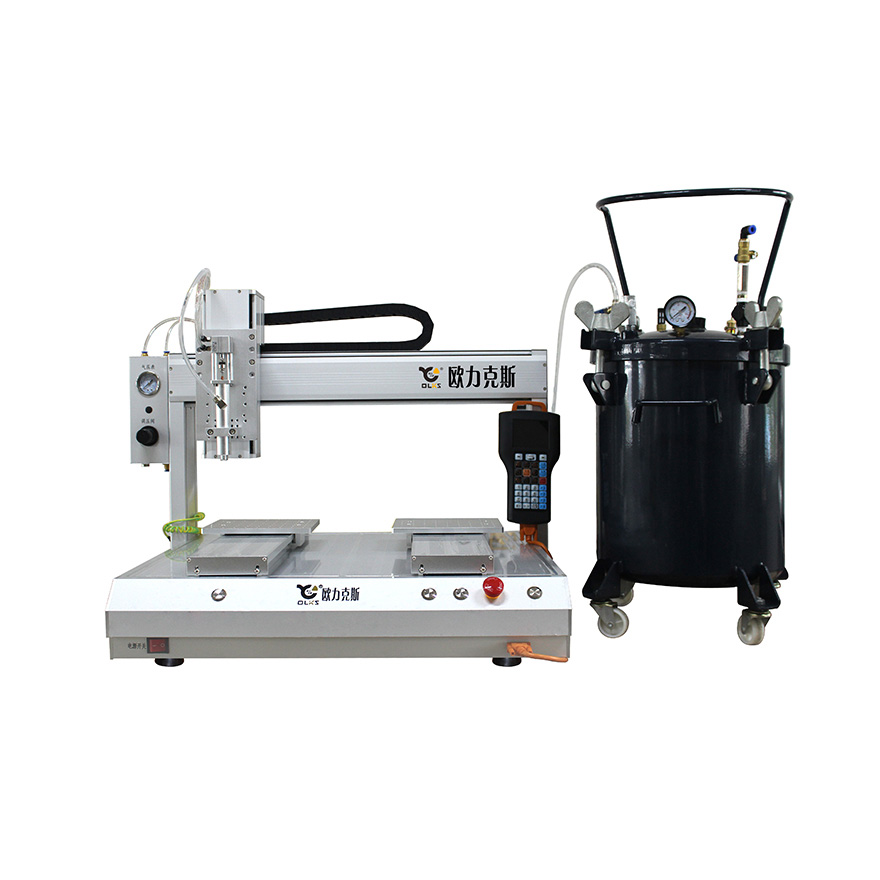 [點膠機(jī)案例]單頭雙工位UV膠點膠機(jī)